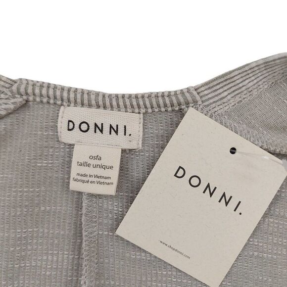 Donni Sandwash Open Cardigan Womens One Size Gray Ribbed Long Sleeve Casual - Picture 10 of 11